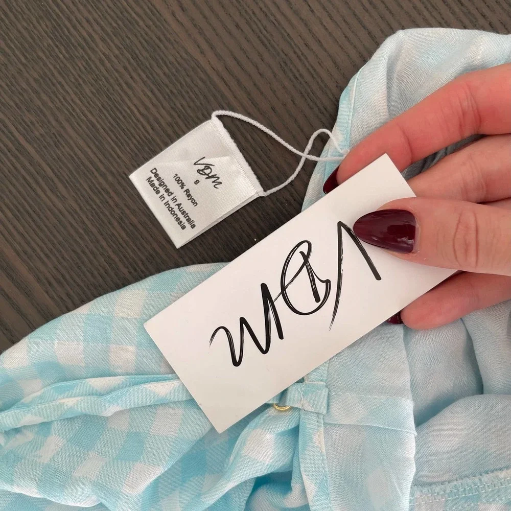 NWT Revolve VDM Gingham V-neck Midi Dress - Picture 3 of 3